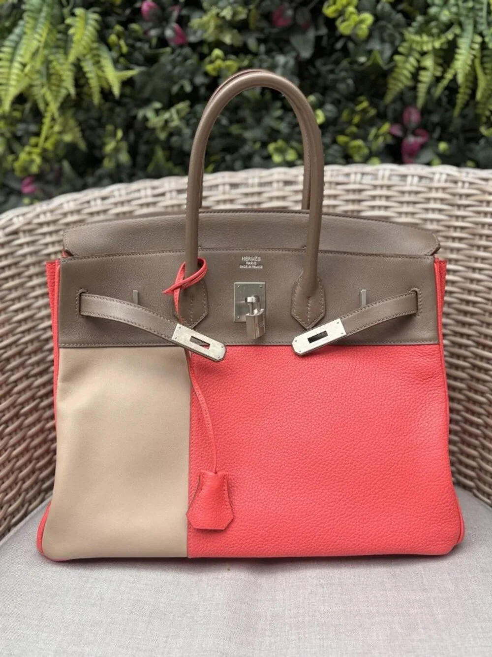 Authentic Hermes Birkin 35 Limited edition Cascade Tricolor Clemence Swift